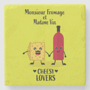 Franse kaas- en wijngiften stenen onderzetter