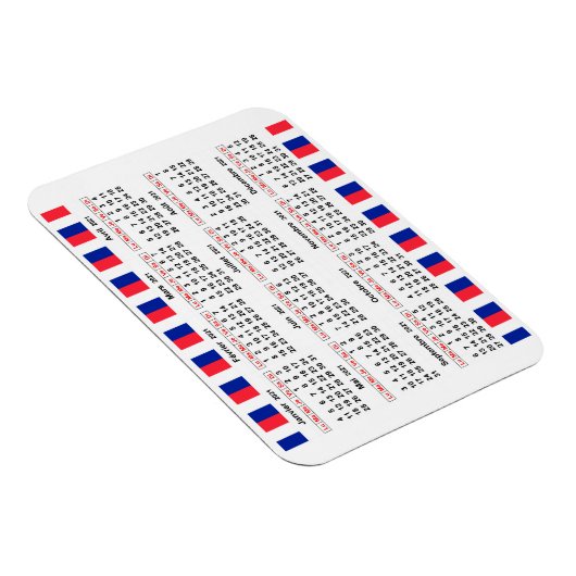 Franse kalender 2021 magneet (Rechterzijde)