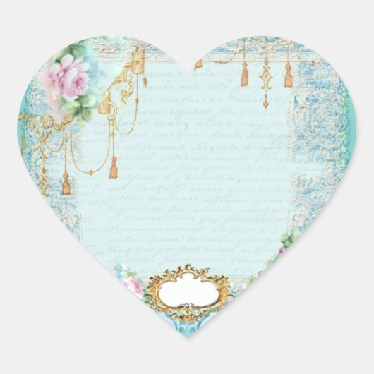 Franse Kant & Roze Rozen Sticker Labels (Voorkant)