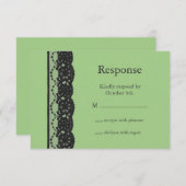 Franse kant RSVP (groen) (Voorkant / Achterkant)