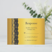 Franse kant RSVP in goud (Staand voorkant)