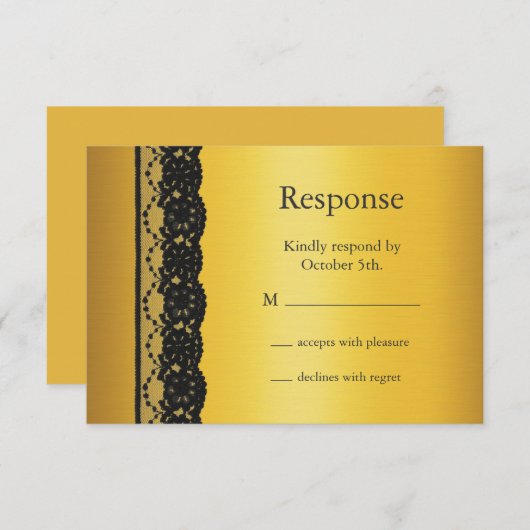 Franse kant RSVP in goud (Voorkant / Achterkant)