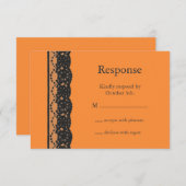 Franse kant RSVP (oranje) (Voorkant / Achterkant)