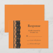 Franse kant RSVP (oranje) Kaartje (Voorkant / Achterkant)