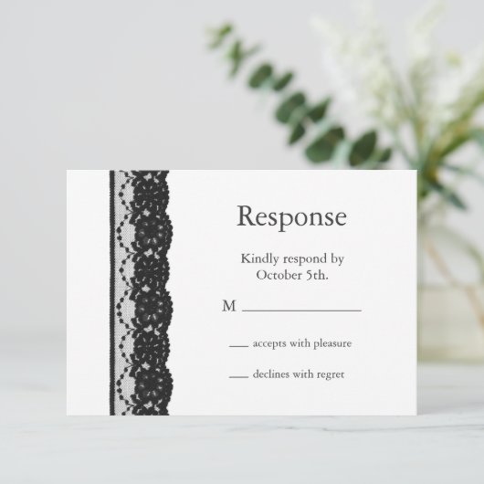 Franse kant RSVP (wit) (Staand voorkant)