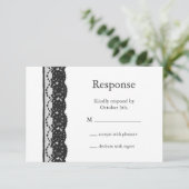 Franse kant RSVP (wit) Kaartje (Staand voorkant)