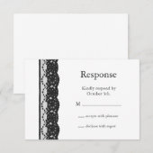 Franse kant RSVP (wit) Kaartje (Voorkant / Achterkant)