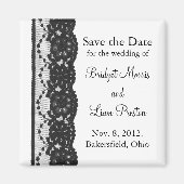 Franse kant Save the Date Magnet (wit) (Voorkant)