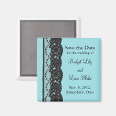 Franse kant sparen de Datum Magnet (turquoise) (Voorkant / Achterkant)