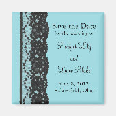 Franse kant sparen de Datum Magnet (turquoise) (Voorkant)