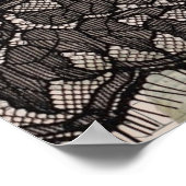 franse  kant Victoriaans witte roos Poster (Hoek)