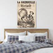 Franse karikatuur van ballonvaarder in heteluchtba canvas afdruk (Insitu (Slaapkamer))