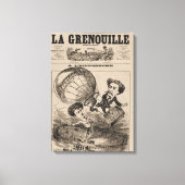 Franse karikatuur van ballonvaarder in heteluchtba canvas afdruk (Voorkant)