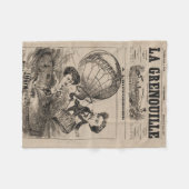 Franse karikatuur van ballonvaarder in heteluchtba fleece deken (Voorkant (Horizontaal))