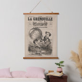 Franse karikatuur van ballonvaarder in heteluchtba hangend wandkleed (Slaapkamer)