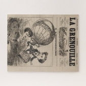 Franse karikatuur van ballonvaarder in heteluchtba legpuzzel (Horizontaal)