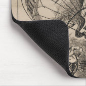 Franse karikatuur van ballonvaarder in heteluchtba muismat (Hoek)