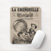 Franse karikatuur van ballonvaarder in heteluchtba muismat (Met muis)