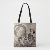 Franse karikatuur van ballonvaarder in heteluchtba tote bag (Voorkant)