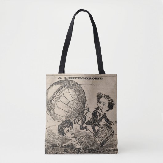 Franse karikatuur van ballonvaarder in heteluchtba tote bag (Voorkant)