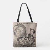 Franse karikatuur van ballonvaarder in heteluchtba tote bag (Achterkant)