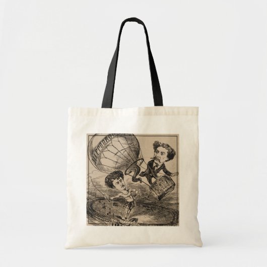 Franse karikatuur van ballonvaarder in heteluchtba tote bag (Voorkant)