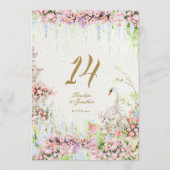 Franse kasteel bloemige Huwelijk 5 X 7 Tafelnummer (Voorkant)