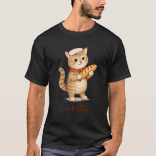 Franse Kat Baguette Bakkerij Brood Ontmoet Me in F T-shirt