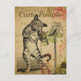  Franse kat die de gewelddadigheden speelt Briefkaart