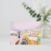 Franse kat op het dak briefkaart (Staand voorkant)