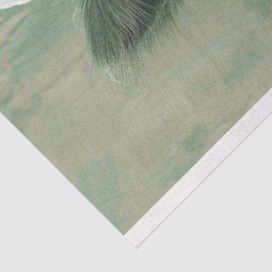 Franse kat salie groene decoupage Tissuepapier (Detail)