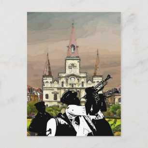 Franse kathedraal kwart, New Orleans Briefkaart