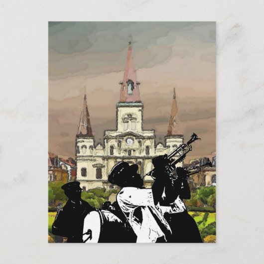 Franse kathedraal kwart, New Orleans Briefkaart (Voorkant)