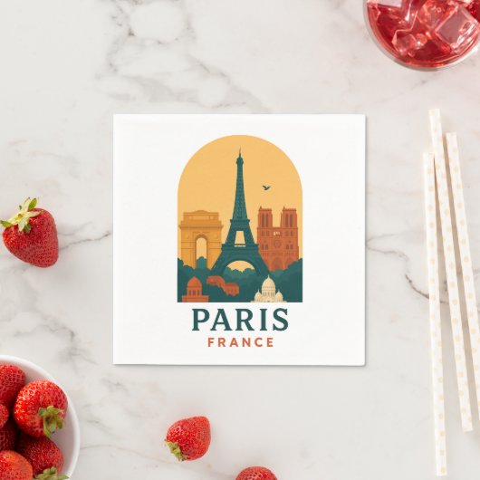 Franse Kathedraal Servetten - Vintage Paris Ontwer (Insitu)