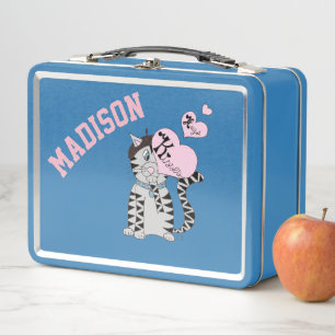 Franse kattengepersonaliseerde kinderen lunchbox