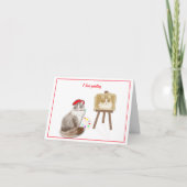 Franse kattenkunstenaar Blank in Wenskaart Bedankkaart (Voorkant)