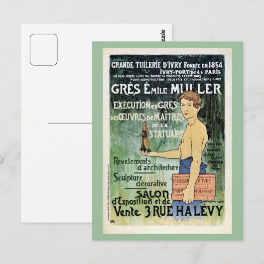 Franse keramiekfabrikant Parijs Briefkaart (Voorkant / Achterkant)