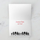 Franse kerst, Familie in het bos Feestdagen Kaart (Binnen)