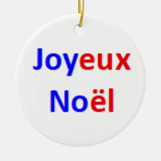 franse kerst joyeux noel keramisch ornament (Voorkant)