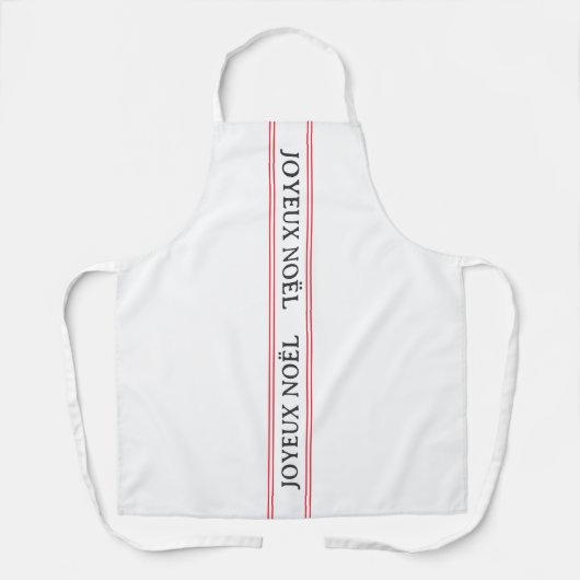 Franse kerst Joyeux Noël rood gestreept Schort (Voorkant)
