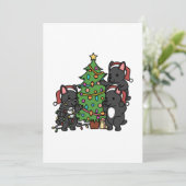 Franse kerstboom met Bulldog Bedankkaart (Staand voorkant)