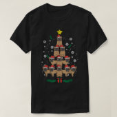 Franse kerstboom met Bulldog Frenchie Dog Xmas PJ T-shirt (Design voorkant)