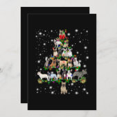 Franse kerstboom met gevlogen licht bedankkaart (Voorkant / Achterkant)