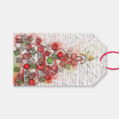 Franse kerstboom (Waterverf) Cadeaulabel (Voorkant (Horizontaal))