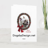 Franse kerstcadeautjes met Bulldog Feestdagen Kaart (Achterkant)