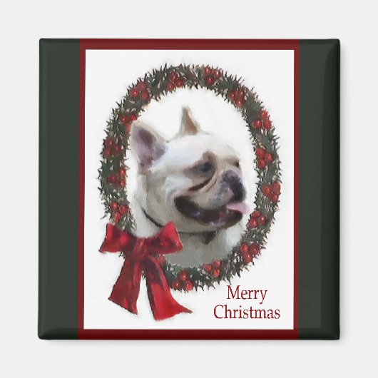 Franse kerstcadeautjes met Bulldog Magneet (Voorkant)