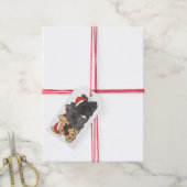 Franse kerstdieren met bulledog Cute Dogs Holiday Cadeaulabel (Met Touw)