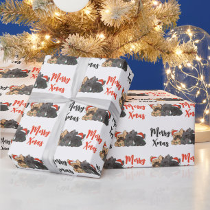 Franse kerstdieren met bulledog Cute Dogs Holiday Cadeaupapier