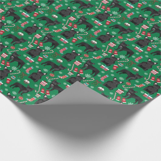Franse kerstfeestdag in Bulldog Cadeaupapier (Hoek)