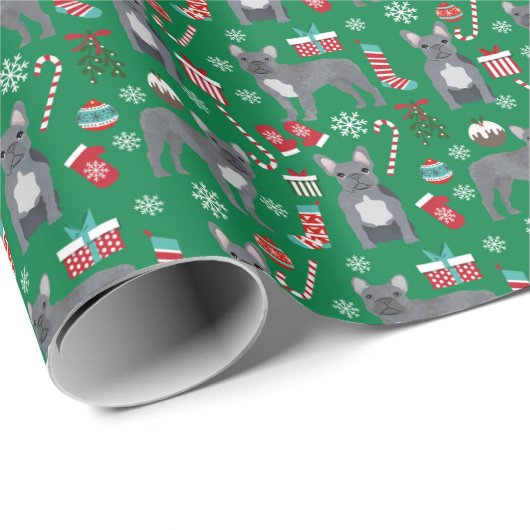 Franse kerstfeestdag in Bulldog Cadeaupapier (Rol Hoek)